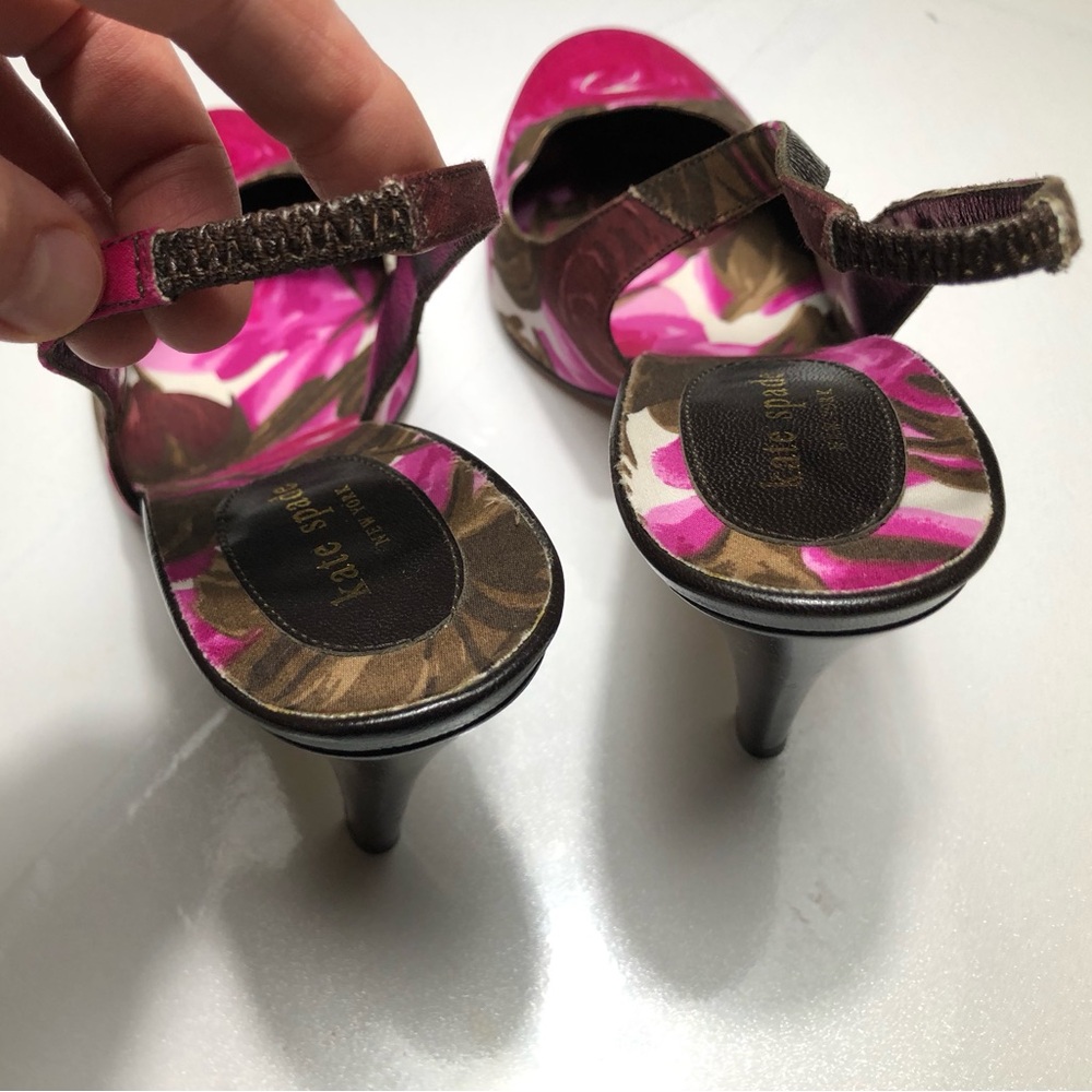 Kate Spade New York Floral Slingback Pumps Heels Closed Toe Sz 11B Made in 🇮🇹 - Picture 6 of 15